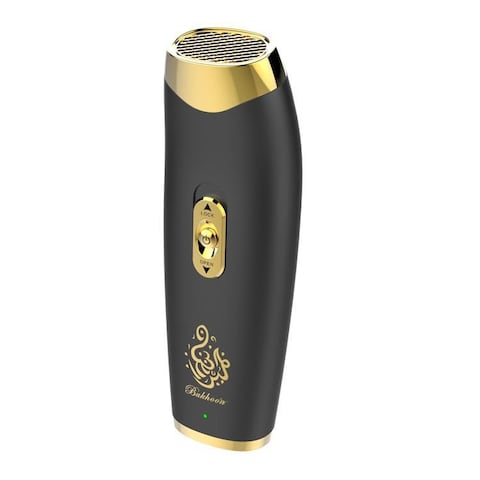 Edragonmall - B11 Upright Hand-Held Bukhoor Aromatherapy Portable Arabic Electric Bakhoor Incense Burner | Black+Golden