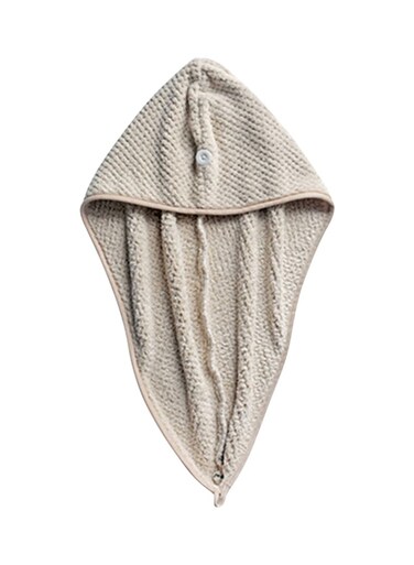 Generic - Hair Towel Wrap With Button Grey 21X2X20Centimeter