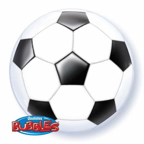 Qualatex Single Bubble Soccer Ball Foil Balloon- 22 Inch Size- White/Black