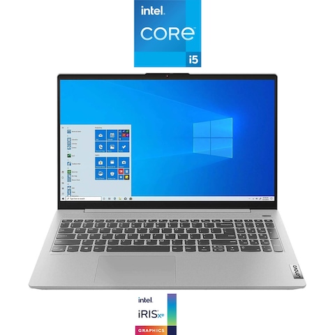 Lenovo IdeaPad 5-15ITL05 - Intel Core i5 - 8GB RAM - 256GB SSD + 1TB HDD - 15.6-inch FHD - Intel GPU - DOS - Platinum Grey