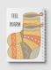 Lowha Spiral Notebook With 60 Sheets And Hard Paper Covers With Feel Warm Boots Drawing Design, For Jotting Notes And Reminders, For Work, University, School
