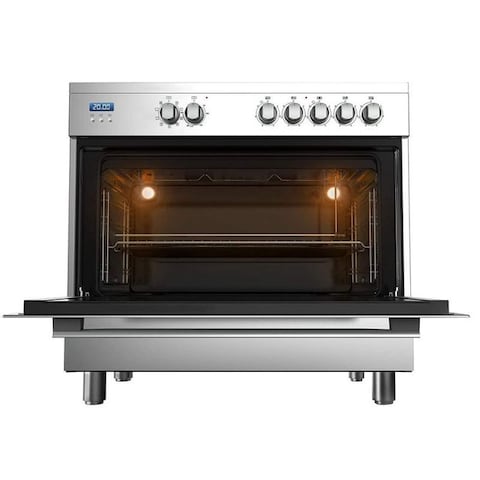 Midea Ceramic Cooker With Multi-Function Electric Oven - 5 Burners - Grey - 85.6.5X89.5cm (Installation Not Included)