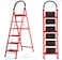 SHOWAY Folding Steps Ladder Domestic Light Stepladder Household Combination Multi Function Ladders Indoor Outdoor Home 6 Step, Red,