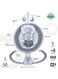Moon 5 Point Harness Baby Swing Grey, 0-6M, Holds Upto 9Kg With Remote Control, Blue