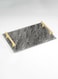 Lowha Decorative Acrylic Serving Tray With Gold Metal Handles And Marble Fog Design 20x30 cm