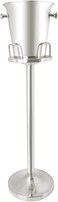 Lihan Silver Ice Bucket With Stand, Handles, Gallon Ice Cooler Bucket For Outdoor Or Indoor Use, Stainless Steel (B)