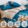LUNA HOME King Size 6 Pieces set, Reversible Modern Aqua Blue with Beige color Bedding Set Without Filler.