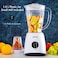 Geepas Gsb44027 500W 2 In 1 Multifunctional Blender | Stainless Steel Blades, 2 Speed Control With Pulse | 1.5L Jar, Interlock Protection| Ice Crusher, Chopper, Coffee Grinder &amp; Smoothie Maker
