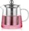 Uaejj Glass Teapot Stovetop Safe, Heat Resistant Tea Pot, Glass Teapot With Removable Stainless Steel Infuser &amp; Lid, Borosilicate Glass Tea Pots For Blooming And Loose Leaf Tea Maker (950ml, A)
