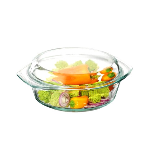 Aiwanto 1000ml Glass Bowl with Lid Fruit Salad Bowl Dining Table Food Storage Bowl