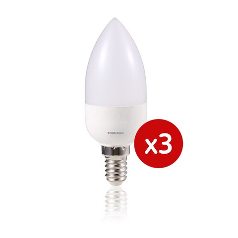 Tornado Daylight Candle LED Lamp - 5 Watt - 3 Pieces - Warm Light