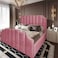 In House Taj Velvet Bed Frame - Queen - 200x140 cm - Light Pink