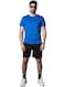Mei Stylish Men T-Shirt And Shorts Set Suitable For Indoor And Outdoor, XL Size, Black &amp; Blue
