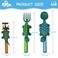 Eazy Kids Spoon, Fork &amp; Pusher - Dark Green, Dinosaur, 3Pcs