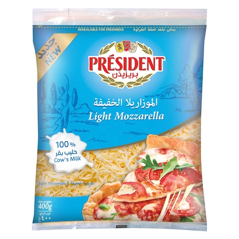 President Lite Shredded Mozzarella Cheese 400g