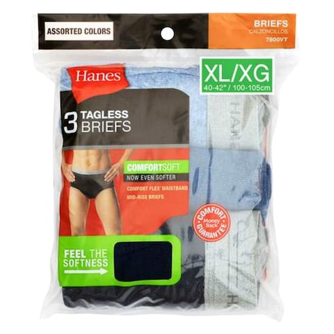 Hanes men briefs x-large size &times; 3 pieces