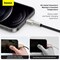 Baseus USB-A to Lightning-Fast Charging Data Transfer Cable Cafule Series Braided Nylon 2.4A for iPhone 13 Pro/13 Pro Max/13/13 mini, iPad 9, 12 mini/12/12 Pro and More (25cm) Black/Silver