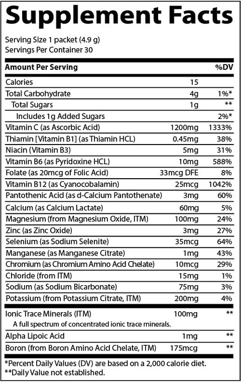 Trace Minerals Electrolyte Stamina Power Pak Non-Gmo, Lemon Lime, 0.17 Ounce (30 Count)