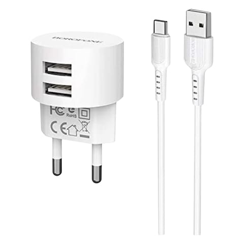 Borofone Dual Charger With Type-C Cable BA23A