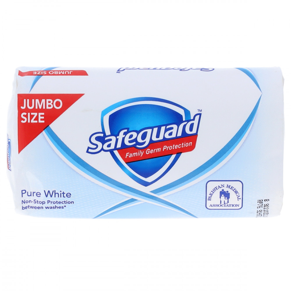 Safeguard Pure White Antibacterial Soap Jumbo Size 175 gr