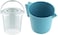 Abbasali Plastic 17 Liter Transparent Dx Bucket With Lid &amp; 1.5 Liter PVC Mug