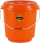 Royalford 13L Plastic Bucket With Lid- Rf11718 Multi-Purpose Utility Bucket With A Lid And Steel Handle Break-Resistant, Light-Weight, Durable Construction Perfect For Bathroom, Kitchen, Orange