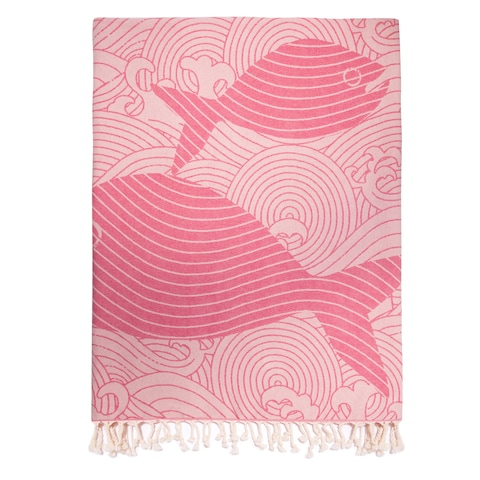 ANEMOSS Fish Patterned Turkish Peshtemal 100% Cotton Free of Microfiber Synthetic and Polyester Soft Quick Dry Versatile Beach Pool and Bath Peshtemal for Kids and Adults 39x70 in 100x180 cm