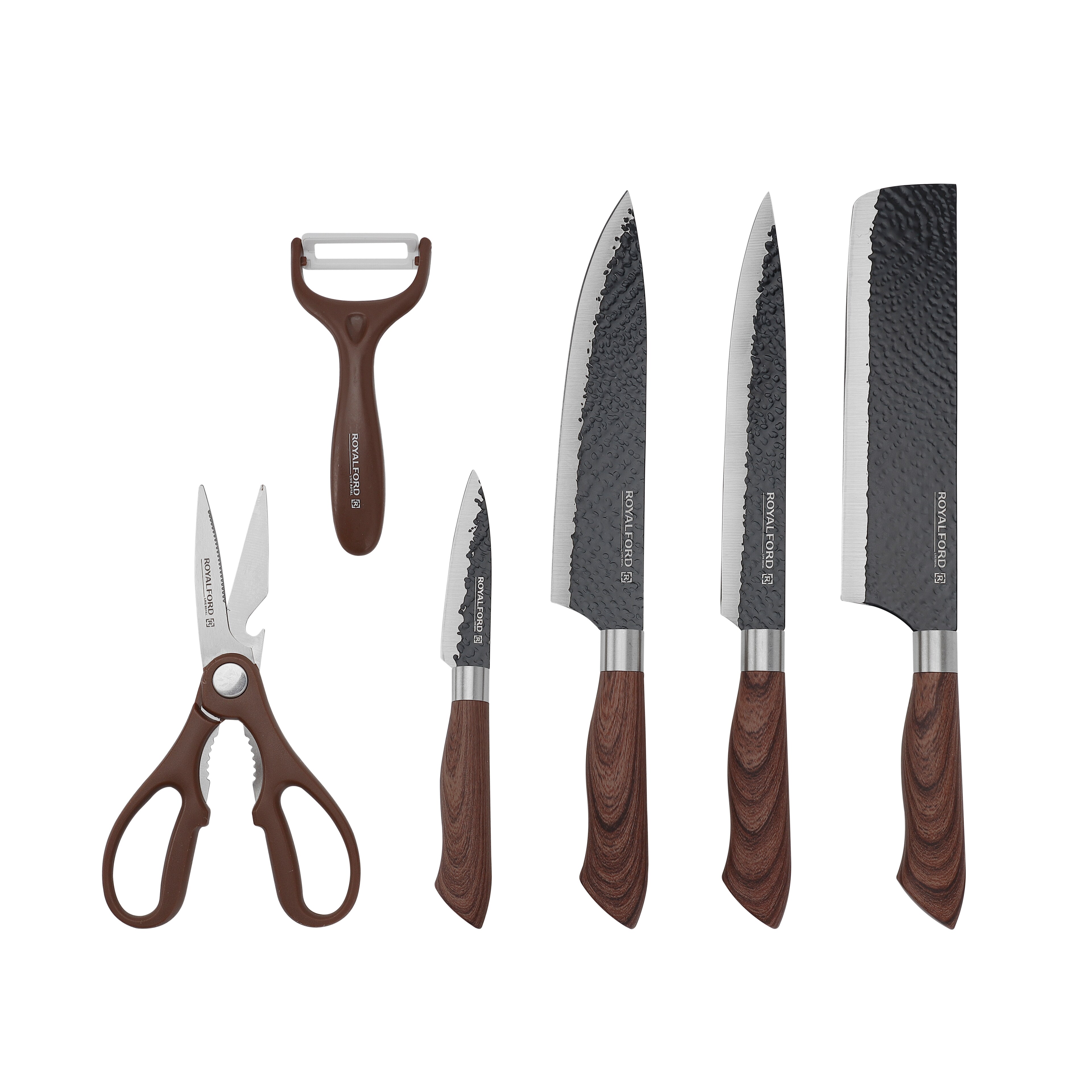 Buy Royalford 6Pcs Kitchen Knife Set With Non-Stick Coating, Rf10462 ...