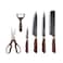 Royalford 6Pcs Kitchen Knife Set With Non-Stick Coating, Rf10462, Extra-Short Stainless-Steel Blades, Premium-Quality PP Handle With Tpr Wood-Finish, Multi-Functional Set