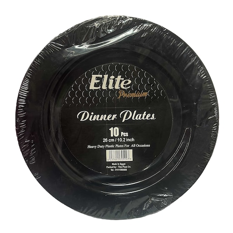 Elite Dishes - Large - 10 Pieces - Black
