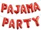 Party Time 11-Pieces Pajama Party Letter Banner Foil Balloons 16", Alphabet Mylar Balloons for Wedding Bachelorette Weddings Bridal Shower Birthday Party (Red)