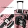 Cabinpro Lightweight Aluminum Frame Fashion Luggage Trolley Polycarbonate Hard Case Medium Checked Luggage with 4 Quite 360&deg; Double Wheels CP001 Rose Gold