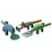 Eazy Kids Spoon, Fork &amp; Pusher - Dark Green, Dinosaur, 3Pcs