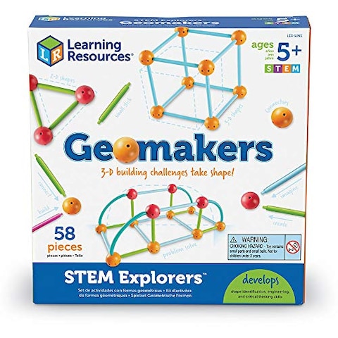 Learning Resources STEM Explorers Geomakers, STEM Toy, Early Learning, STEM kit for Kids, 58 Pieces, Ages 5+