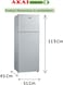 Akai 175 Liters Double Door Refrigerator, Spacious Freezer Compartment, Toughened Glass Shelves, Door Rack for Bottles, Retraceable Shelves, RFMA178HS Silver