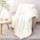 Fabienne Sherpa Blanket Single Size Twin Plush Bed Blanket Throw Blanket Flannel Fleece Reversible Lamb Blanket Warm and Plush Travel Blanket Off White 160x220cm