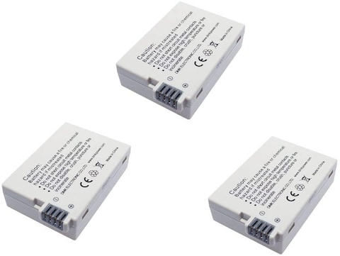 DMK Power LP-E8 Battery 1150mAh for Canon EOS Rebel T2i, T3i, T4i, T5i, EOS 550D, EOS 600D, EOS 650D, EOS 700D DSLR Digital Camera (3Pcs Batteries + 3Pcs Case)