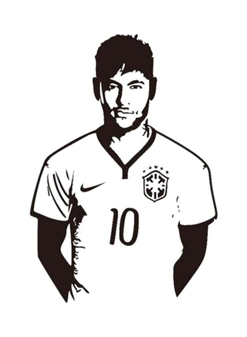 Spoil Your Wall Neymar Wall Sticker Black 80x100cm