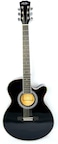 40inch Acoustic EQ slim Guitar with bag and strap (40EQ slim, black glossy)