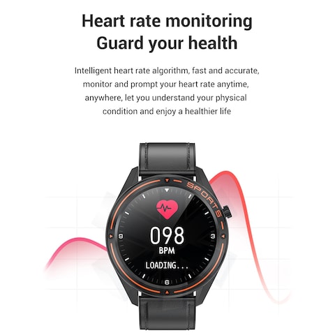 Generic- WB02 Smart Watch 1.3-Inch Full-Touch TFT Display IP68 Waterproof Sports Watch BT5.0 Heart Rate/Blood Pressure/Sleep Monitor 8 Workouts Modes Fitness Tracker Pedometer Notification/Sedentary