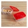 Lock &amp; LockEZ Lock Easy Plastic Rectangular Food Container HLE6324 Clear/Red 800ml 2 PCS