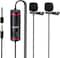 COOPIC CP-KK1 Pro Dual Lavalier Omni-directional Lavalier Mic Lapel Clip-on Condenser Microphone for Camera, DSLR, laptop, Guitar, interview, YouTube, Rap, and Vlog