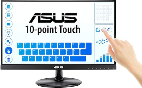 Asus Vt229H 21.5&quot; Monitor, FHD1920X1080, IPS, 10 Point Touch Monitor, HDMI, Flicker Free, Low Blue Light, Tuv Certified, Black, 21.6&rdquo; IPS Touch Screen