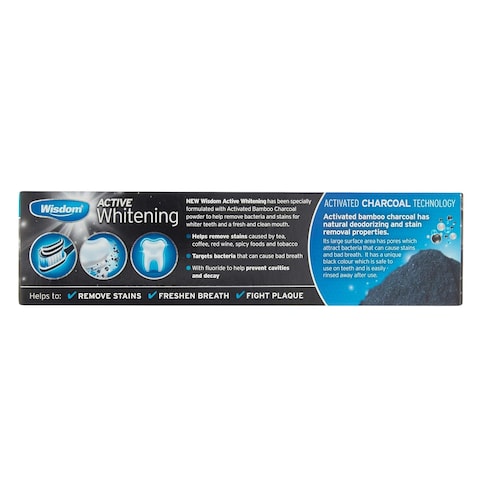 Wisdom Charcoal Active Whitening Toothpaste 100ml