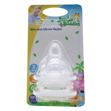 BBY WIDE NECK SILICONE NIPPLE 2PK