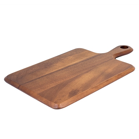 BILLI&reg; Wooden Chopping Board with Handle - Acacia Wood Pizza Peel/Cutting Board/Serving Tray, Pizza Paddle, Brown 40 X 23 X2Cm
