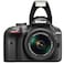 كاميرا ديجتال DSLR من نيكون، مع عدسة VR من 18-55 ملم، 24.2 ميجابيكسل، اسود - D3400