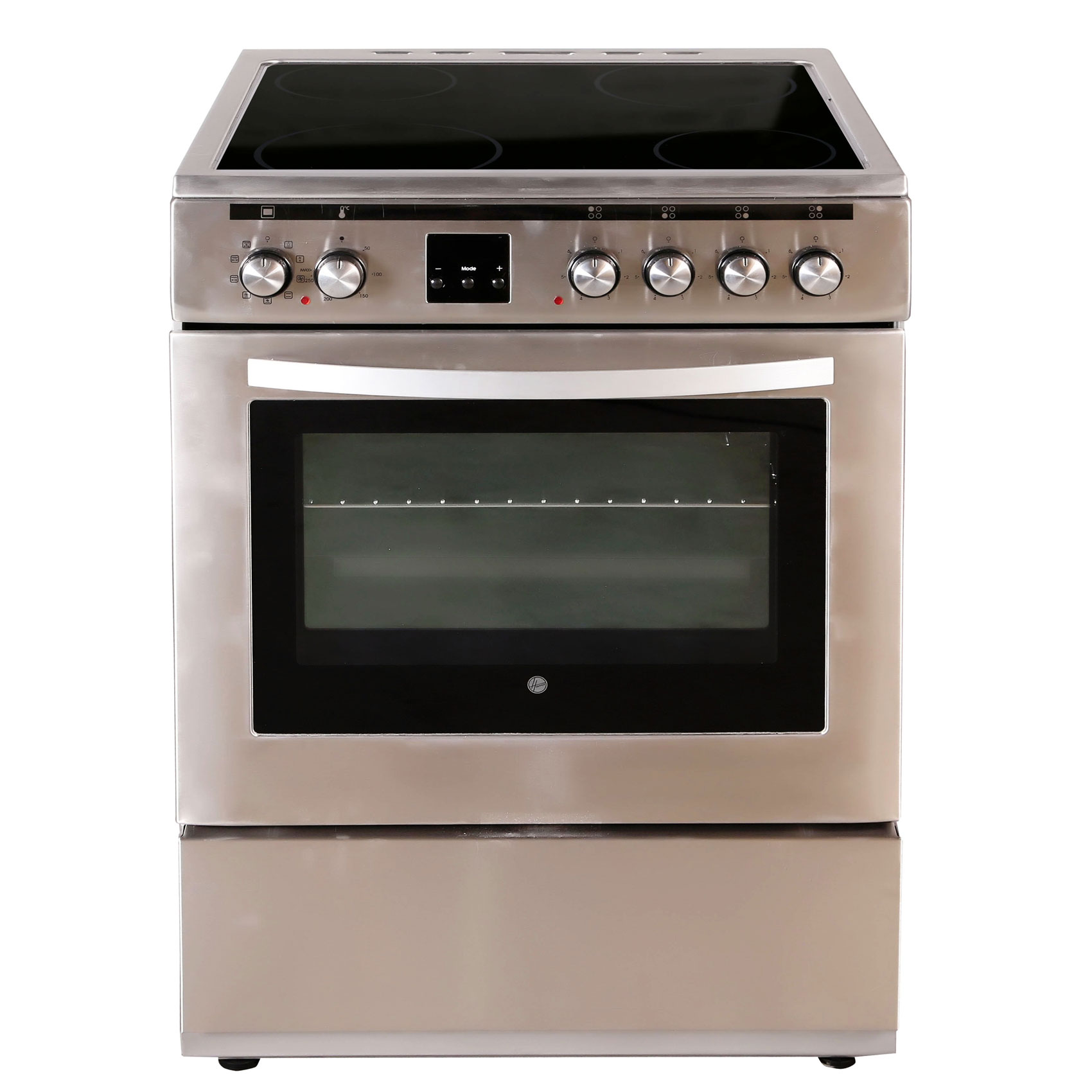 Hoover 4 Ceramic Zone Free Standing Electric Cooker Silver 60x60cm