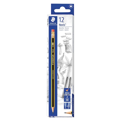 Staedtler Noris HB-2 Eraser Tip Pencils Multicolour 12 PCS