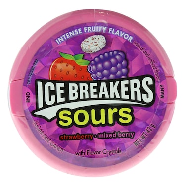 Ice Breakers Sours Strawberry Mixed Berry Sugar Free Candy 42g